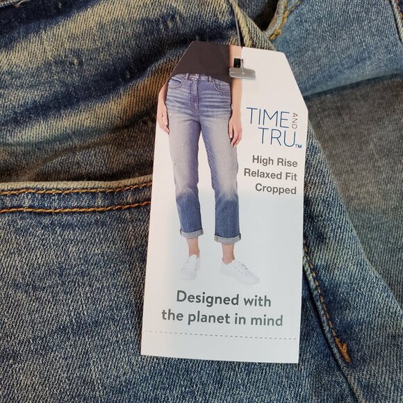 NWT Time and Tru SZ 16 Women's High Rise Relaxed Boyfriend Jeans, 26" Inseam - Picture 6 of 7
